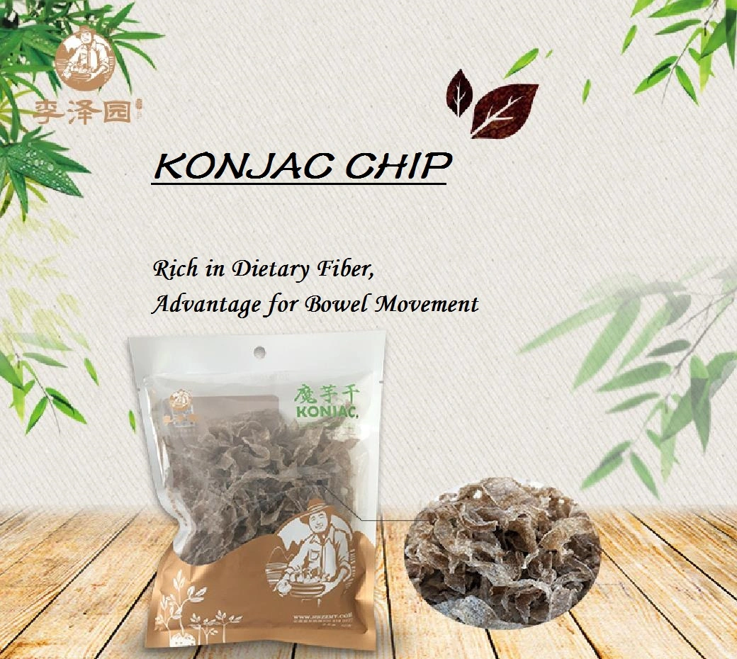 Lzy Low Calorie High Nutritious Konjac Chip Global Favor Green Herbal Plant Ingredient Additive Free Diet Food